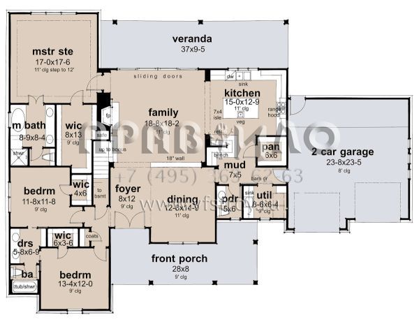 Проект одноэтажного дома с гаражом на две машины в современном стиле S5-209 (9401-00116)