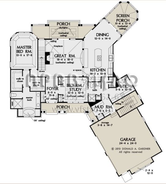 Проект одноэтажного дома с гаражом на две машины в американском стиле S5-269 (2865-00009)