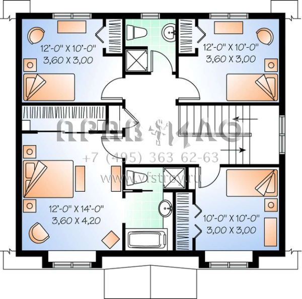 Проект двухэтажного дома без гаража в стиле Ранчо S5-173 (034-00806)