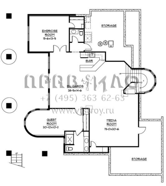 Проект двухэтажного дома с гаражом на три и более машин в стиле Шале S5-585 (5631-00037)