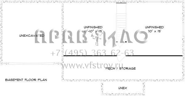 Проект одноэтажного дома с гаражом на две машины в стиле Ранчо S5-119 (5678-00011)