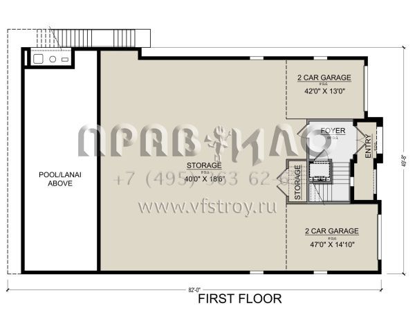 Проект трехэтажного дома с гаражом на три и более машин в современном стиле S5-300 (5565-00107)