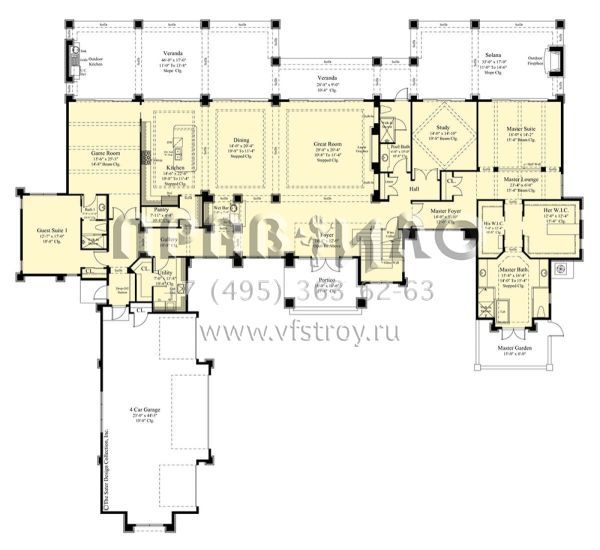 Проект двухэтажного дома с гаражом на три и более машин в современном стиле S5-560 (8436-00129)