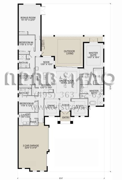 Проект одноэтажного дома с гаражом на три и более машин в современном стиле S5-327 (5565-00137)