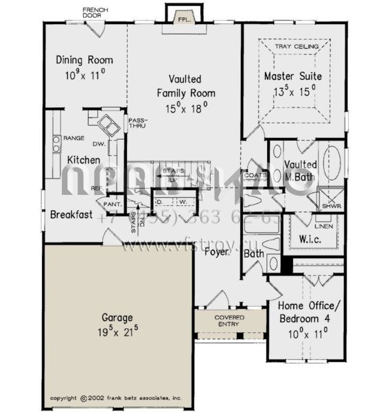 Проект двухэтажного дома с гаражом на две машины в стиле Ранчо S5-173 (8594-00139)