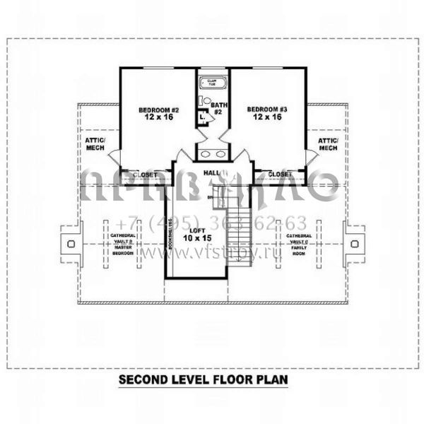 Проект двухэтажного дома без гаража в стиле Ранчо S5-220 (053-00594)