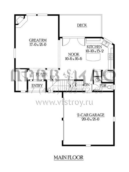 Проект двухэтажного дома с гаражом на две машины в американском стиле S5-329 (341-00234)