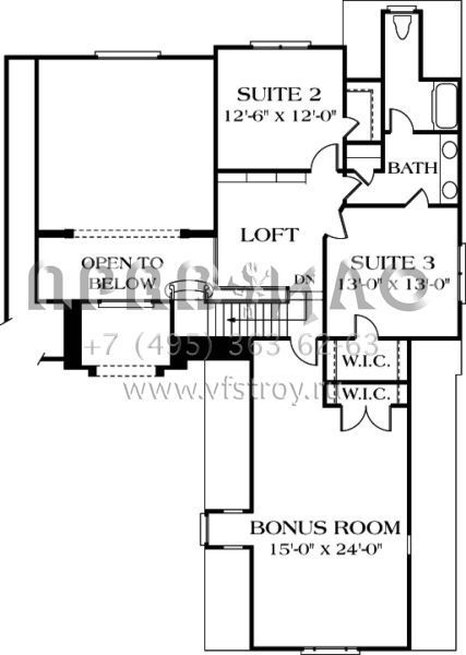 Проект двухэтажного дома с гаражом на две машины в стиле Ранчо S5-265 (3323-00202)