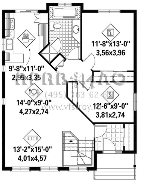 Проект одноэтажного дома без гаража в стиле Ранчо S5-98 (6146-00339)