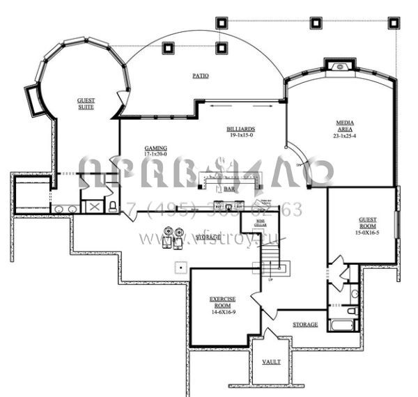 Проект двухэтажного дома с гаражом на три и более машин в современном стиле S5-950 (5631-00052)
