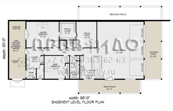 Проект одноэтажного дома без гаража в стиле Ранчо S5-430 (940-00506)