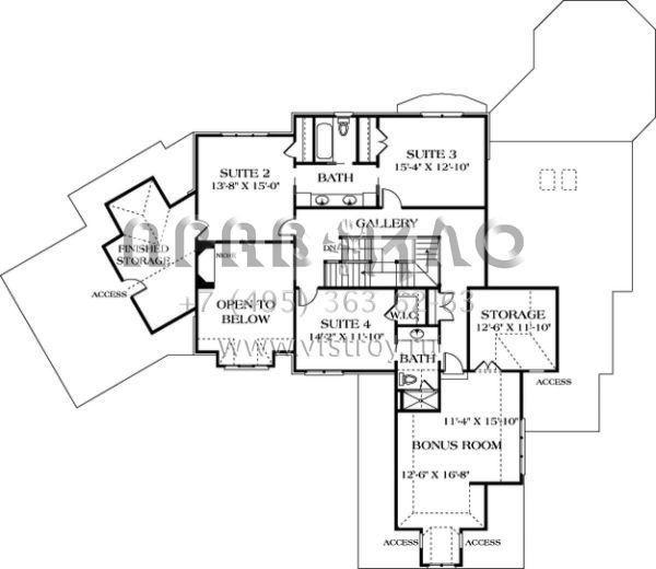 Проект двухэтажного дома с гаражом на две машины в американском стиле S5-497 (3323-00394)