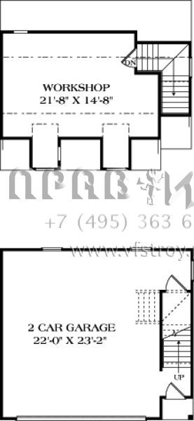 Проект двухэтажного дома с гаражом на две машины в современном стиле S5-478 (3323-00480)