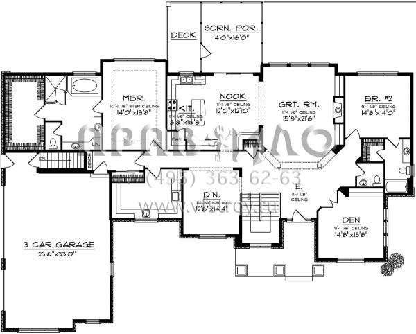 Проект одноэтажного дома с гаражом на три и более машин в скандинавском стиле S5-278 (1020-00295)