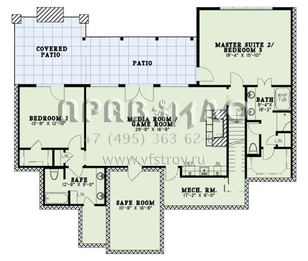Проект одноэтажного дома с гаражом на три и более машин в американском стиле S5-347 (110-01054)