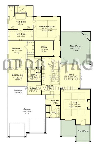 Проект одноэтажного дома с гаражом на две машины в современном стиле S5-202 (7516-00075)