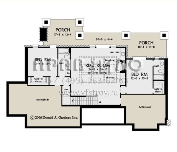 Проект одноэтажного дома с гаражом на две машины в американском стиле S5-335 (2865-00174)