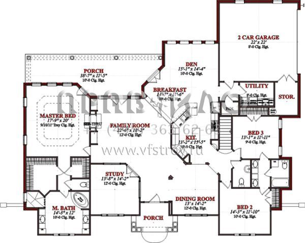 Проект одноэтажного дома с гаражом на две машины в прибрежном стиле S5-279 (1070-00071)