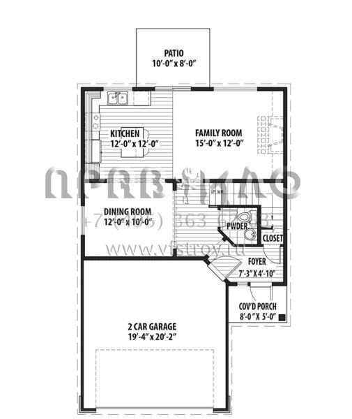 Проект двухэтажного дома с гаражом на две машины в стиле Ранчо S5-159 (9488-00012)