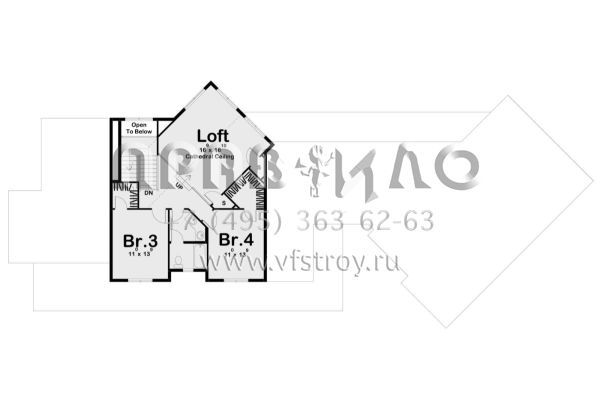 Проект двухэтажного дома с гаражом на три и более машин в современном стиле S5-270 (963-00246)