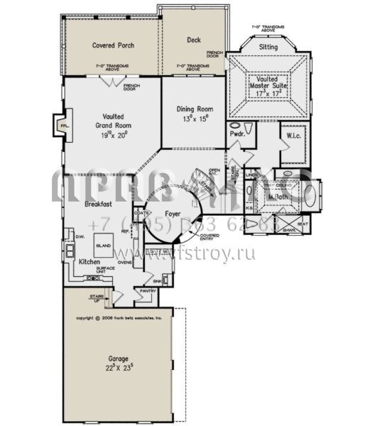 Проект двухэтажного дома с гаражом на две машины в английском стиле S5-285 (8594-00231)