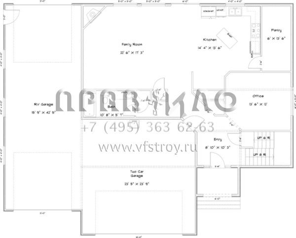Проект двухэтажного дома с гаражом на три и более машин в стиле Готика S5-275 (2802-00023)