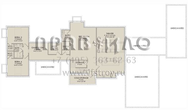 Проект двухэтажного дома с гаражом на три и более машин в современном стиле S5-447 (6422-00066)
