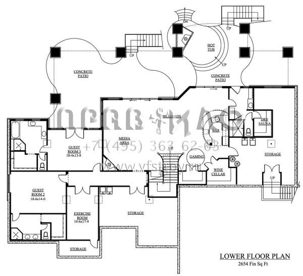 Проект одноэтажного дома с гаражом на три и более машин в современном стиле S5-625 (5631-00009)