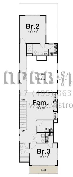 Проект трехэтажного дома с гаражом на две машины с плоской крышей S5-298 (963-00422)