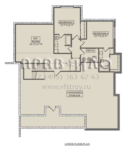 Проект двухэтажного дома с гаражом на три и более машин в современном стиле S5-270 (5631-00209)