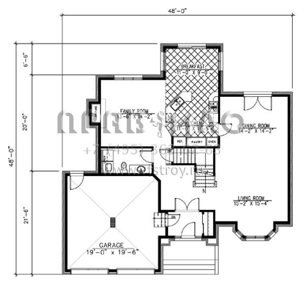 Проект двухэтажного дома с гаражом на две машины в английском стиле S5-246 (1785-00165)