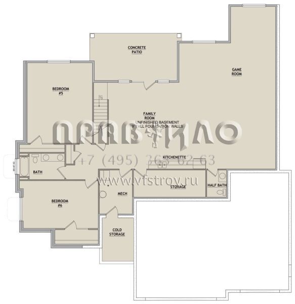 Проект одноэтажного дома с гаражом на три и более машин в американском стиле S5-245 (8768-00142)