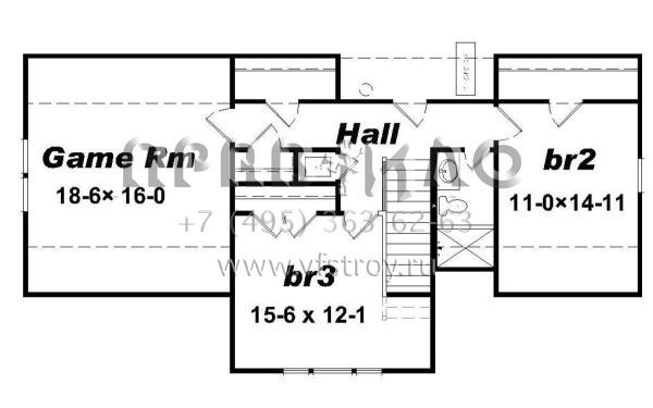 Проект двухэтажного дома с гаражом на три и более машин в американском стиле S5-229 (3367-00068)