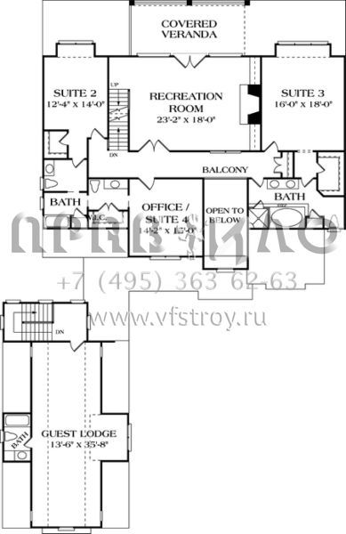 Проект трехэтажного дома с гаражом на три и более машин в американском стиле S5-429 (3323-00468)