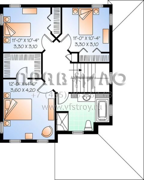 Проект двухэтажного дома без гаража в стиле Ранчо S5-159 (034-00994)
