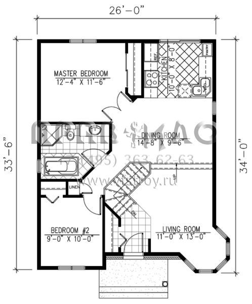 Проект одноэтажного дома без гаража в современном стиле S5-80 (1785-00025)