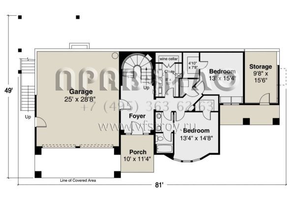 Проект двухэтажного дома с гаражом на две машины в прибрежном стиле S5-296 (035-00883)