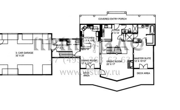 Проект двухэтажного дома с гаражом на три и более машин в скандинавском стиле S5-305 (039-00531)