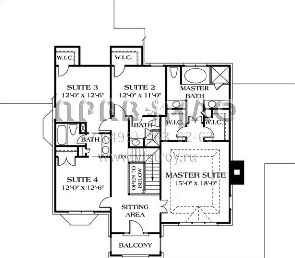 Проект двухэтажного дома с гаражом на две машины в стиле Ранчо S5-280 (3323-00230)