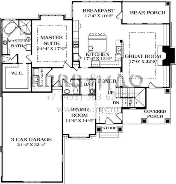 Проект двухэтажного дома с гаражом на три и более машин в современном стиле S5-494 (3323-00357)