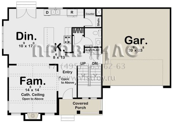 Проект двухэтажного дома с гаражом на две машины в современном стиле S5-168 (963-00483)