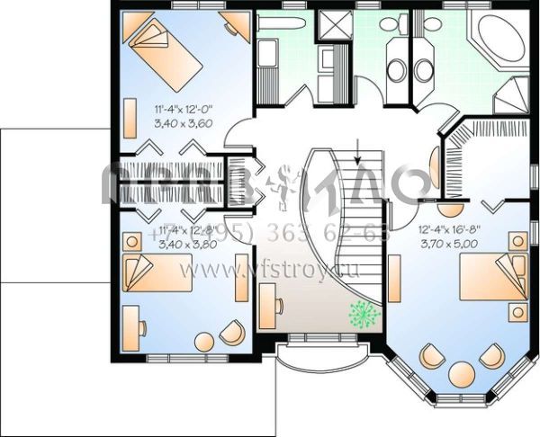 Проект двухэтажного дома с гаражом на две машины в английском стиле S5-189 (034-00513)