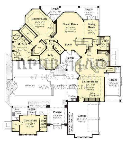 Проект двухэтажного дома с гаражом на три и более машин в прибрежном стиле S5-355 (8436-00074)