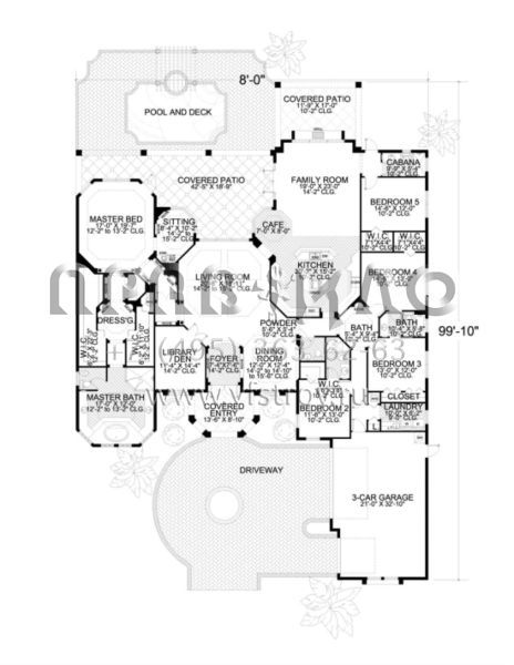 Проект одноэтажного дома с гаражом на три и более машин в прибрежном стиле S5-405 (168-00029)