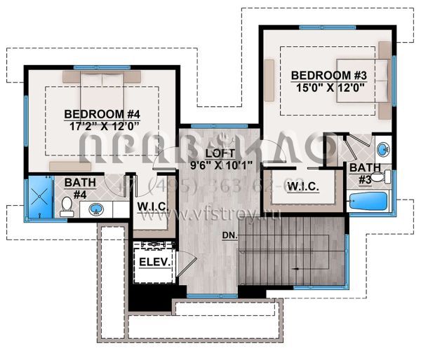 Проект двухэтажного дома с гаражом на две машины в современном стиле S5-338 (5565-00018)
