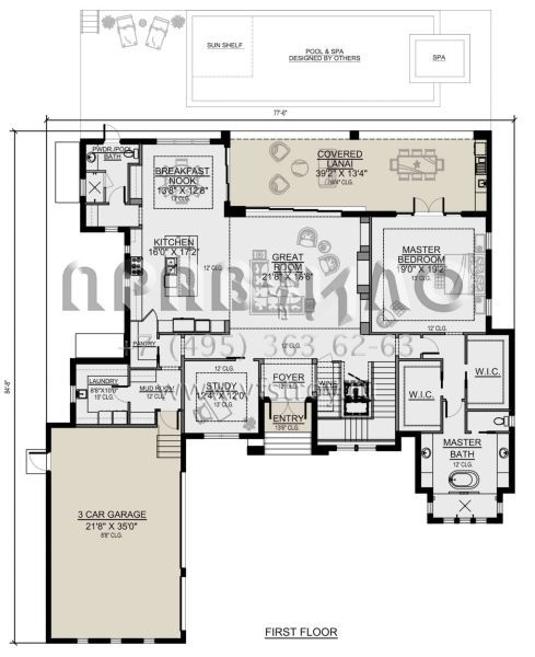Проект двухэтажного дома с гаражом на три и более машин в современном стиле S5-435 (5565-00149)