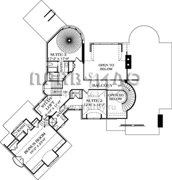 Проект двухэтажного дома с гаражом на три и более машин в английском стиле S5-542 (3323-00441)