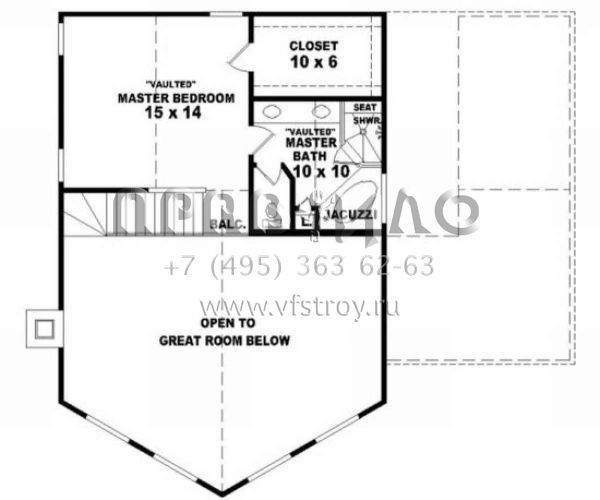 Проект двухэтажного дома без гаража в стиле Ранчо S5-170 (053-00301)