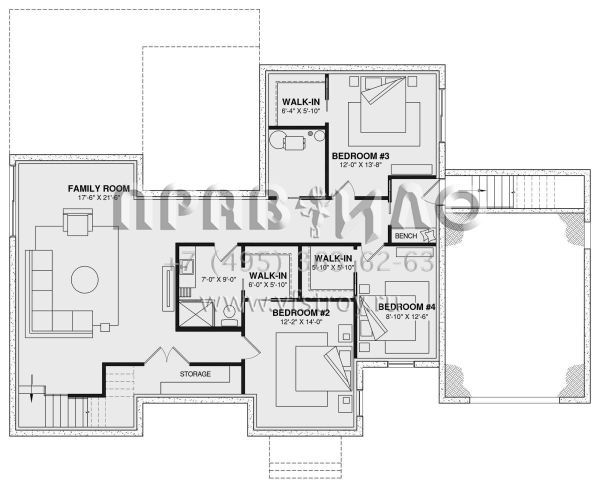 Проект одноэтажного дома с гаражом на одну машину в современном стиле S5-290 (034-01362)