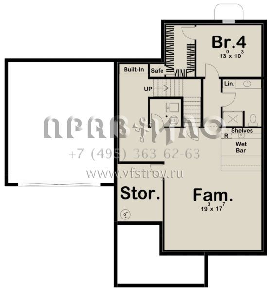 Проект двухэтажного дома с гаражом на две машины в английском стиле S5-179 (963-00446)